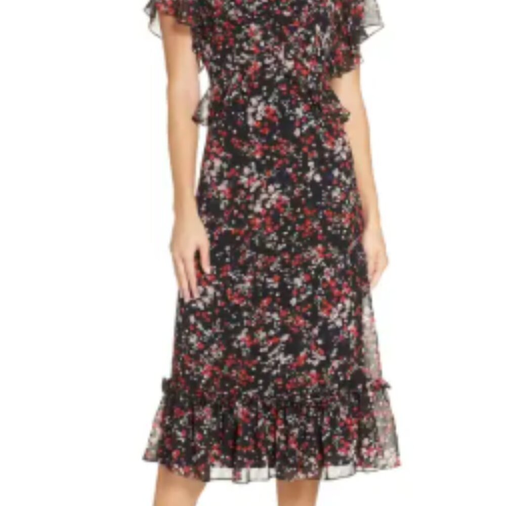 Black floral summer dress
